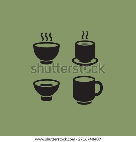 Japanese tea cup icon flat vector design.