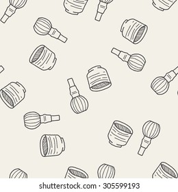 Japanese Tea doodle seamless pattern background