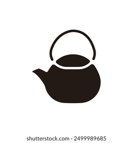 Japanese tea icon. Flat silhouette version.