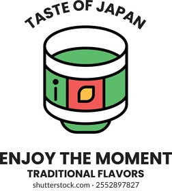 a Japanese tea logo illustration