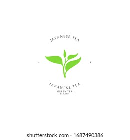 Japanese tea Logo. Isolated tea leaves vector