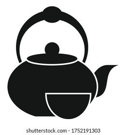 Japanese tea pot icon. Simple illustration of Japanese tea pot vector icon for web design isolated on white background