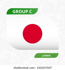 Japanese team flag, made in football competition style. Vector illustration.