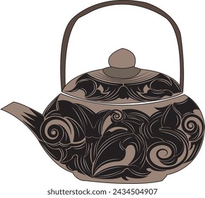 Japanese teapot art vector image

