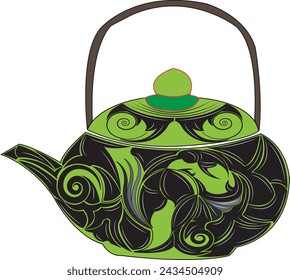 Japanese teapot art vector image

