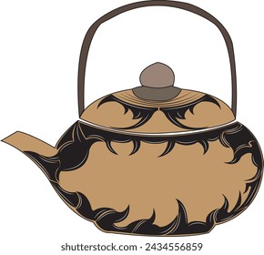 Japanese teapot art vector image
