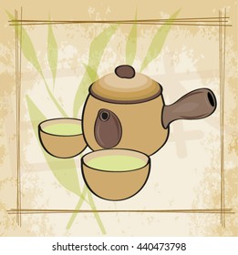 Japanese teapot and cups