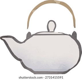 Bule japonês (Kyusu), ilustração vetorial simples