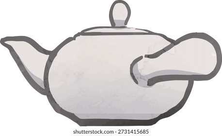 Bule japonês (Kyusu), ilustração vetorial simples
