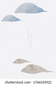 Japanese template with Abstract art background. Watercolor texture vector. Mountain and stone elements in Asian style illustration.