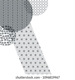 Japanese template vector. Blue pattern background.