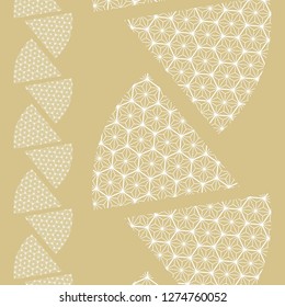 Japanese template vector. Gold geometric background with Japanese pattern.