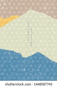 Japanese template with wave pattern. Geometric background.