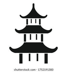Japanese temple icon. Simple illustration of Japanese temple vector icon for web design isolated on white background