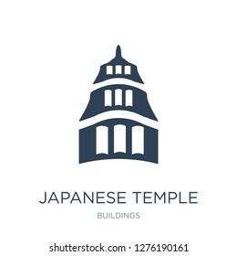 japanese temple icon vector on white background, japanese temple trendy filled icons from Buildings collection, japanese temple vector illustration