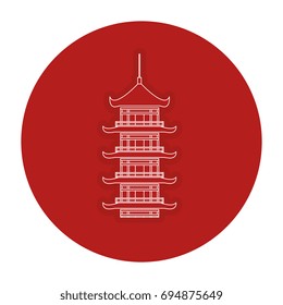 japanese temple isolated icon
