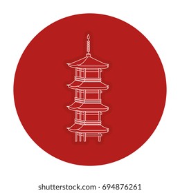 japanese temple isolated icon