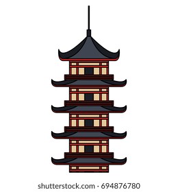 japanese temple isolated icon