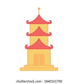 diseño de color del elemento vector del templo de japón