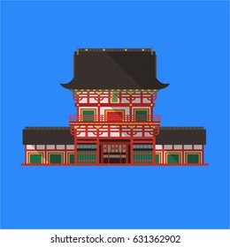 Japanese temple's gate Kyoto.