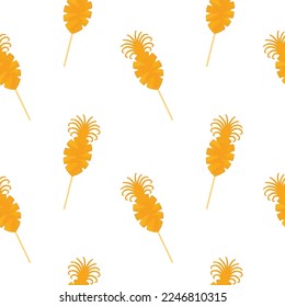 Japanese tempura squid ika seamless pattern in flat detailed style. Vector asian food background