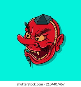 Japanese tengu mask, Vector illustration eps.10