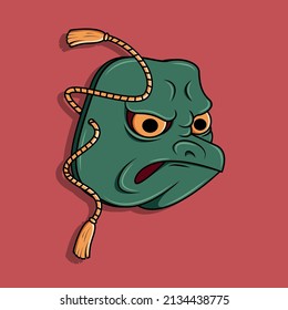 Japanese tengu mask, Vector illustration eps.10