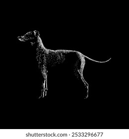 japonês terrier mão desenhando vetor isolado no fundo preto.