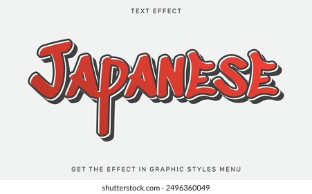 Japanese text effect template in 3d design