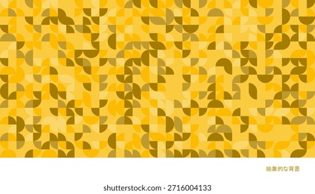 Japanese text meaning "Abstract Background" on yellow geometric pattern