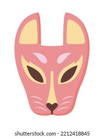 japanese theater mask culture icon isolated