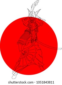 Japanese theme - abstract samurai illustration
