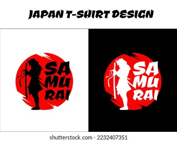 japanese theme design, samurai, silhouette japan samurai vector for design t shirt concept, Japanese t-shirt design, samurai vector illustration, silhouette samurai