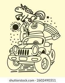 japanese theme doodle hand drawn black and white colour
