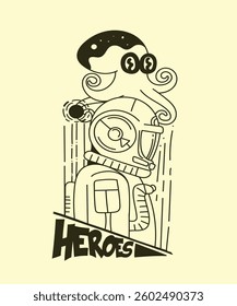japanese theme doodle hand drawn black and white colour