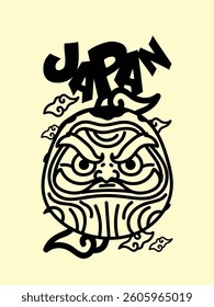 japanese theme doodle hand drawn black and white colour