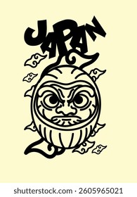 japanese theme doodle hand drawn black and white colour