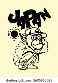 japanese theme doodle hand drawn black and white colour