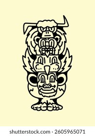 japanese theme doodle hand drawn black and white colour