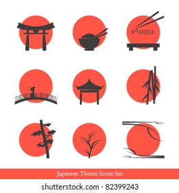 Japanese theme icons set - elements for your logo design