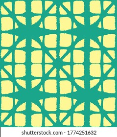 Patrón Seamless De Tye Japonés. Patrón retro Shibori Seamless. Patrón de forma de la concha de Geo Diseño de tinte geométrico de Asia bohemia. Elegante Kimono Textil. Impresión de Ricos Ricos Ricos Vestidos VIP Japoneses.