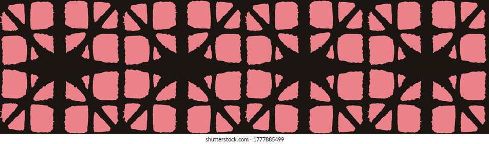 Japanische Tie Färbung Nahtlose Muster. Geometrische böhmische asiatische Tie-Textur. Boho Shell Arc Design Bohemian Kimono Textile. Künstlerisches Shibori Nahtloses Muster. Luxuriöses japanisches Kleidungsmuster.