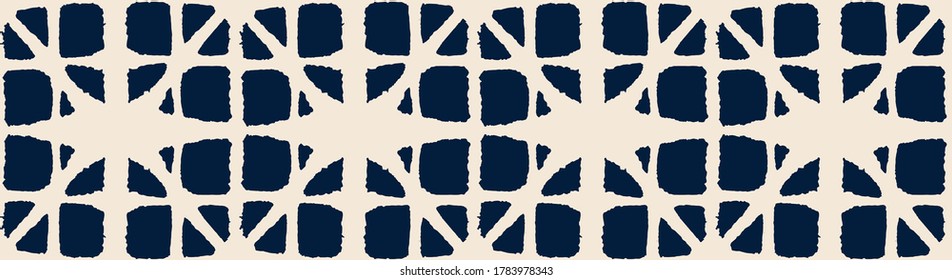 Japanese Tie Dye Seamless Pattern. Elegant Kimono Fabric. Geo Curve Shell Print Premium Japanese Clothes Design. Bohemian Geometric Asian Tie Dye Pattern. Artistic Shibori Seamless Pattern.