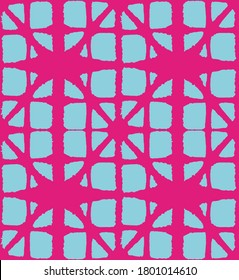 Patrón Seamless De Tye Japonés. Textura geométrica del tinte asiático bohemio. Glamour Kimono Fabric. Patrón de forma de curva geográfica Patrón orgánico Shibori sin soldadura. Impresión de ropa japonesa de lujo.