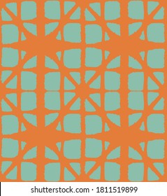 Patrón Seamless De Tye Japonés. Patrón retro Shibori Seamless. Textura de tinte geométrico bohemio asiático. Diseño De Ropa Japonesa De Lujo. Curva suave de la curva Impresión Elegante de Kimono Tejido.