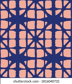 Patrón Seamless De Tye Japonés. Curva Geo Arc Imprimir Elegante Tela Kimono. Patrón retro Shibori Seamless. Patrón geométrico de tinte asiático bohemio. Ricos diseños de ropa japonesa VIP.