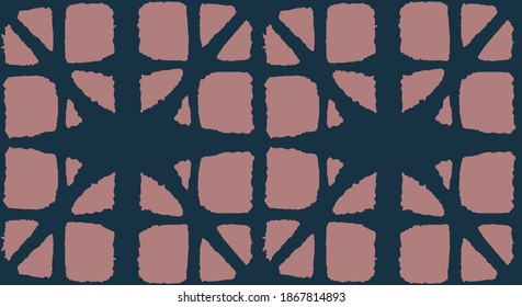 Patrón Seamless De Tye Japonés. Elegante Tela Kimono. Patrón de Shibori Orgánico sin Marea. Textura de ropa japonesa premium. Forma de curva Boho Diseñar impresión de tinte geométrico bohemio asiático.