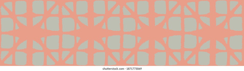 Japanese Tie Dye Seamless Pattern. Bohemian Kimono Fabric. Vintage Shibori Seamless Pattern. Boho Shape Arc Design Luxurious Japanese Clothes Print. Geometric Bohemian Asian Tie Dye Pattern.
