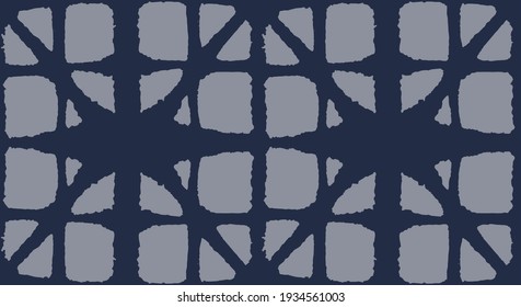 Japanese Tie Dye Seamless Pattern. Geo Curve Shape Pattern Rich VIP Japanese Clothes Design. Elegant Kimono Fabric. Geometric Bohemian Asian Tie Dye Texture. Vintage Shibori Seamless Pattern.