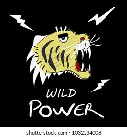 Japanese tiger embroidery vector, wild power, jacket embroidery, illustration patch, Graphic t shirt & printed t shirt